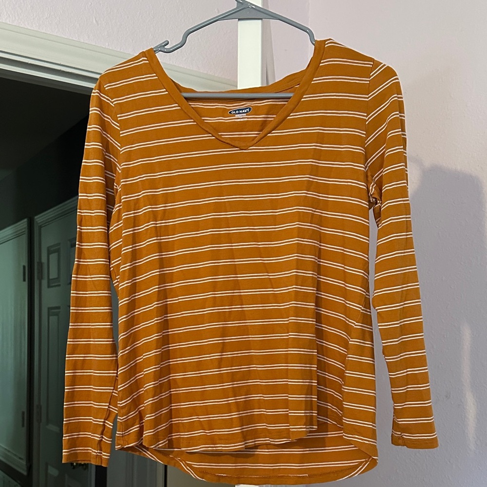 Old Navy Women's Rust Striped Blouse